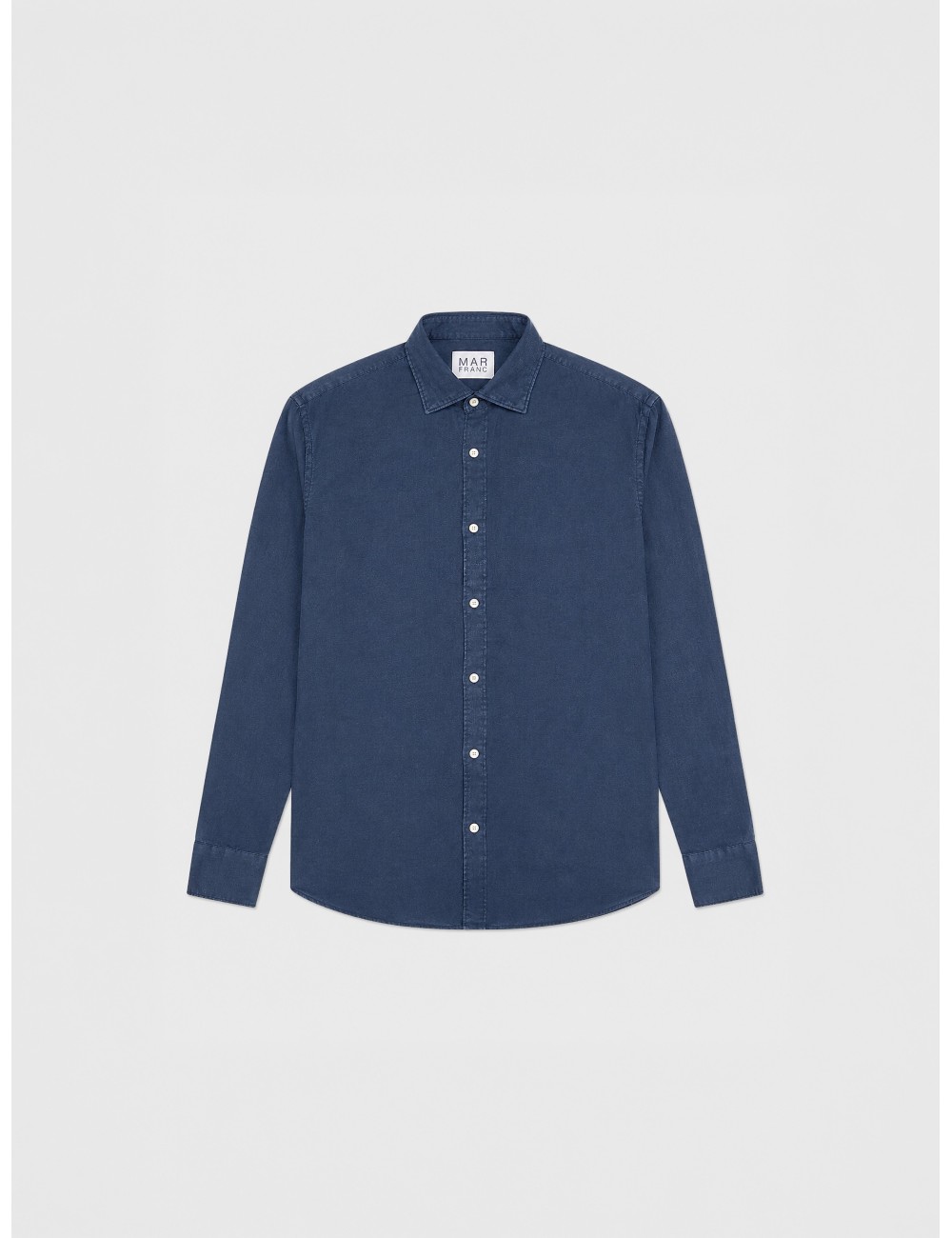 Camisa azul marino MARFRANC lisa con cuello clásico