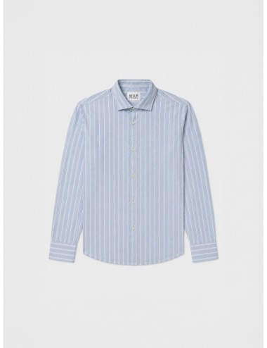 Camisa azul claro MARFRANC de rayas verticales y manga larga