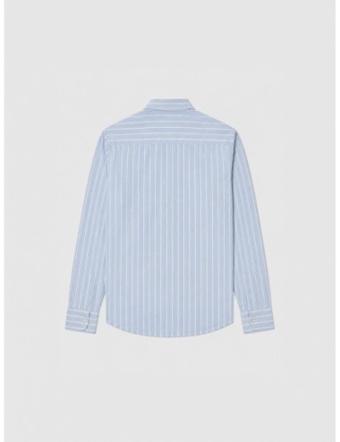 Camisa azul claro MARFRANC de rayas verticales y manga larga