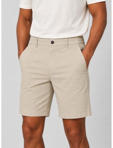 Bermuda beige Les Héritiers BER-MUT de corte chino con trabillas