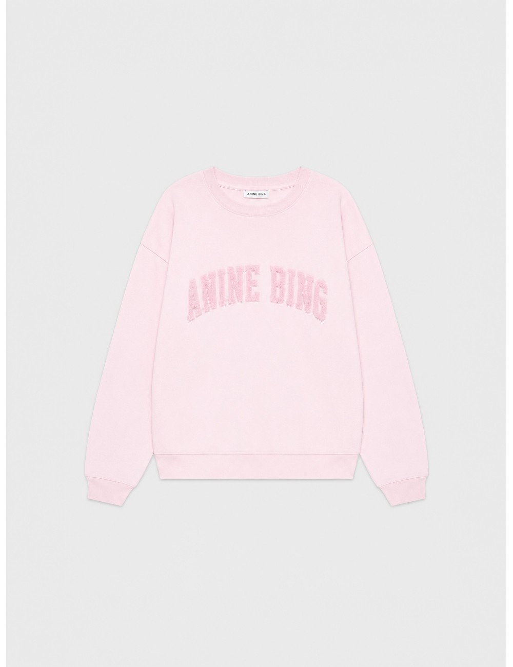 Sudadera rosa claro ANINE BING Spencer con logo tonal frontal