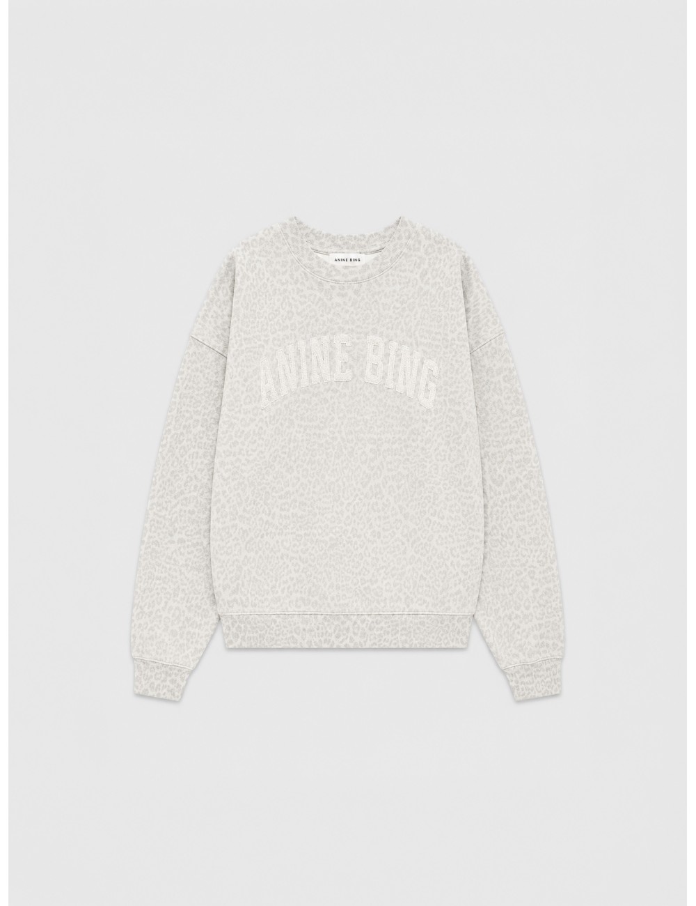 Sudadera blanco roto ANINE BING Miles con estampado leopard lavado
