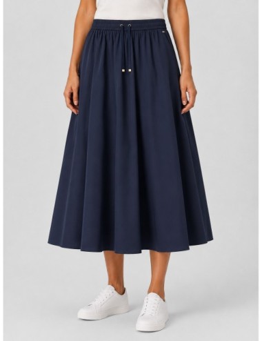 Falda azul marino HERNO Light Nylon Stretch con cintura ajustable