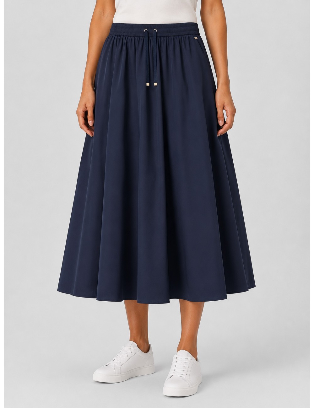 Falda azul marino HERNO Light Nylon Stretch con cintura ajustable