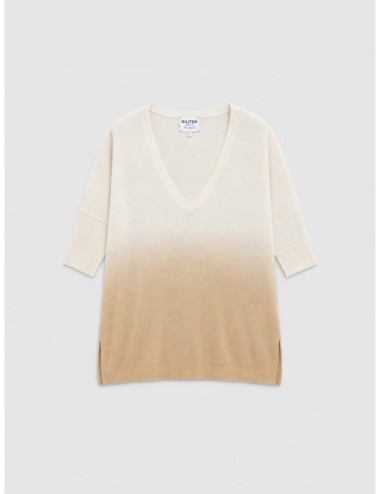 Jersey crema KUJTEN Minie Dye de cachemir con efecto dip dye