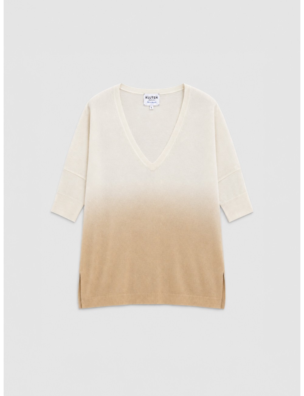 Jersey crema KUJTEN Minie Dye de cachemir con efecto dip dye