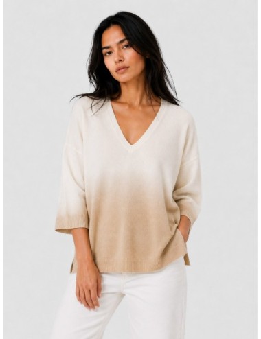 Jersey crema KUJTEN Minie Dye de cachemir con efecto dip dye
