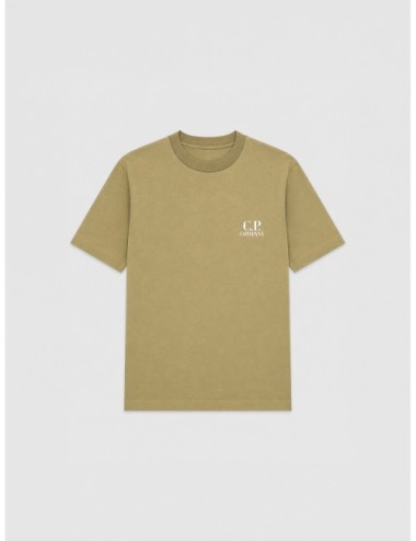 Camiseta verde caqui C.P. COMPANY T-Shirt con logo frontal discreto