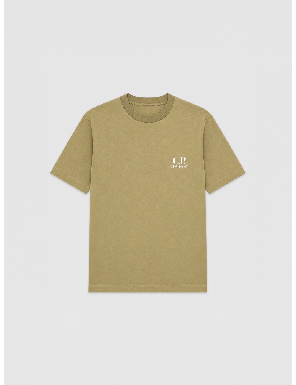 Camiseta verde caqui C.P. COMPANY T-Shirt con logo frontal discreto