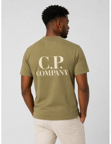 Camiseta verde caqui C.P. COMPANY T-Shirt con logo frontal discreto