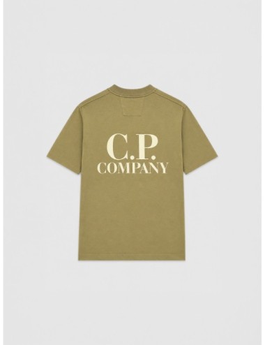 Camiseta verde caqui C.P. COMPANY T-Shirt con logo frontal discreto