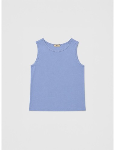 Top de tirantes azul Herno con cuello redondo y ribetes visibles