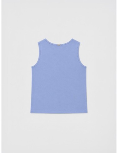 Top de tirantes azul Herno con cuello redondo y ribetes visibles