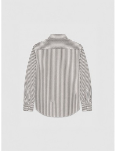 Camisa de rayas Polo Ralph Lauren marrón y blanca con cuello clásico
