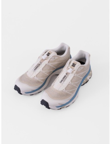Zapatilla baja taupe SALOMON XT 6 Shadow con suela técnica con contraste azul