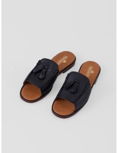 Sandalia negro SEBAGO Will Slide Pop con pala tipo mocasín abierta