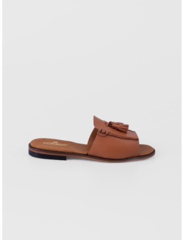 Sandalia cognac SEBAGO Will Slide Pop con pala tipo mocasín abierta