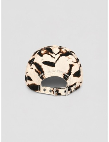 Gorra blanco roto GANNI Animal Print Cap con estampado animal