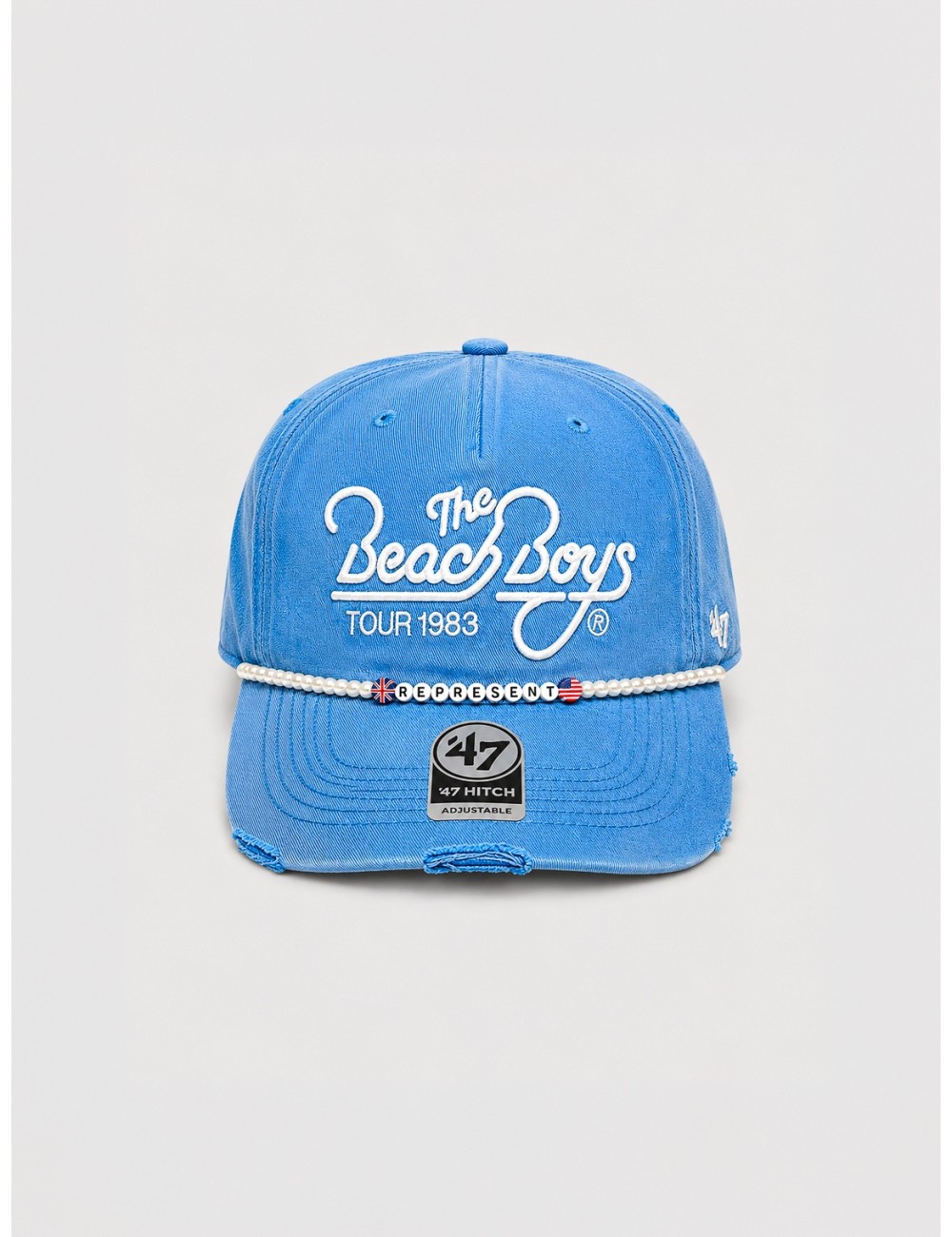 Gorra azul Bright Blue REPRESENT Beach Boys Tour con diseño gráfico