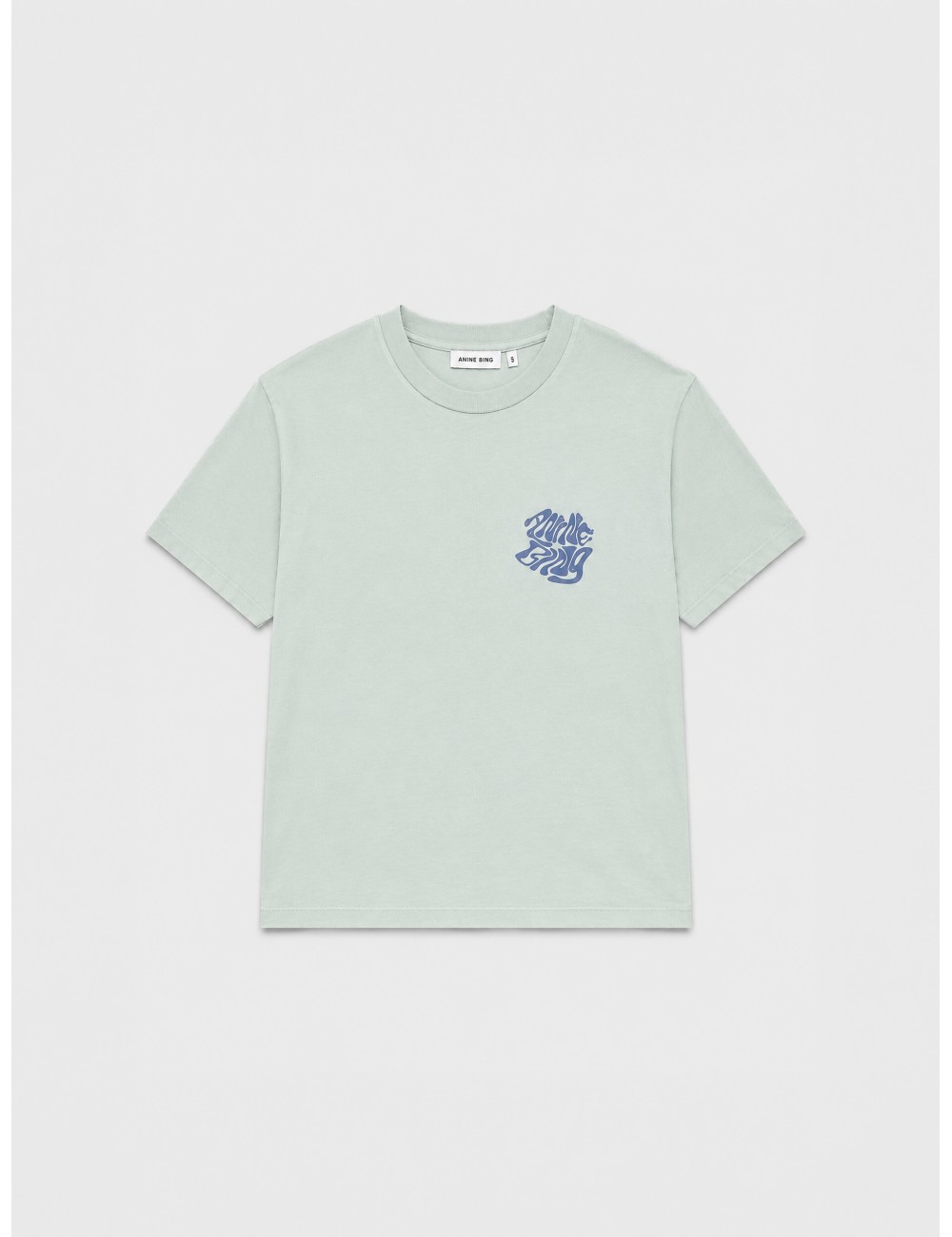 Camiseta verde agua lavado ANINE BING Cade con acabado lavado