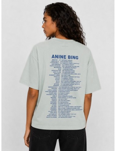 Camiseta verde agua lavado ANINE BING Cade con acabado lavado