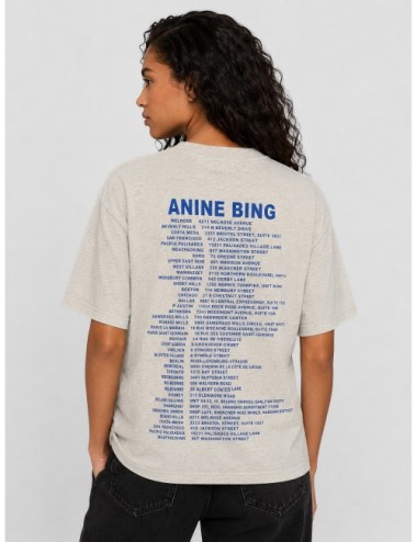 Camiseta gris jaspeado ANINE BING Cade con tono gris jaspeado