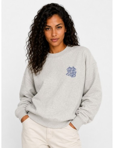 Sudadera gris jaspeado ANINE BING Miles con cuello redondo y tono gris jaspeado