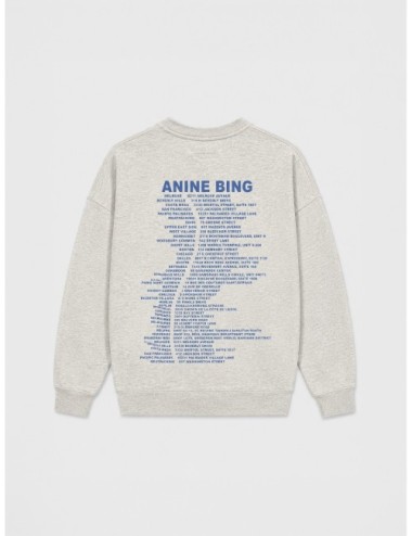 Sudadera gris jaspeado ANINE BING Miles con cuello redondo y tono gris jaspeado
