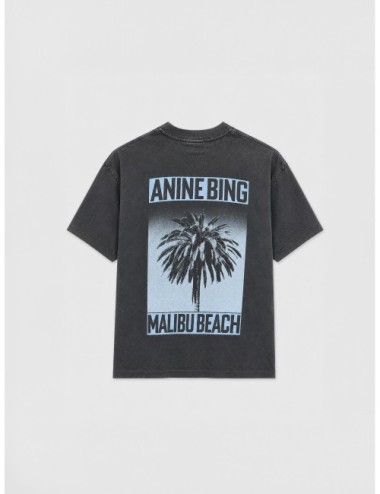 Camiseta negro lavado ANINE BING Cade Palm con gráfica Palm