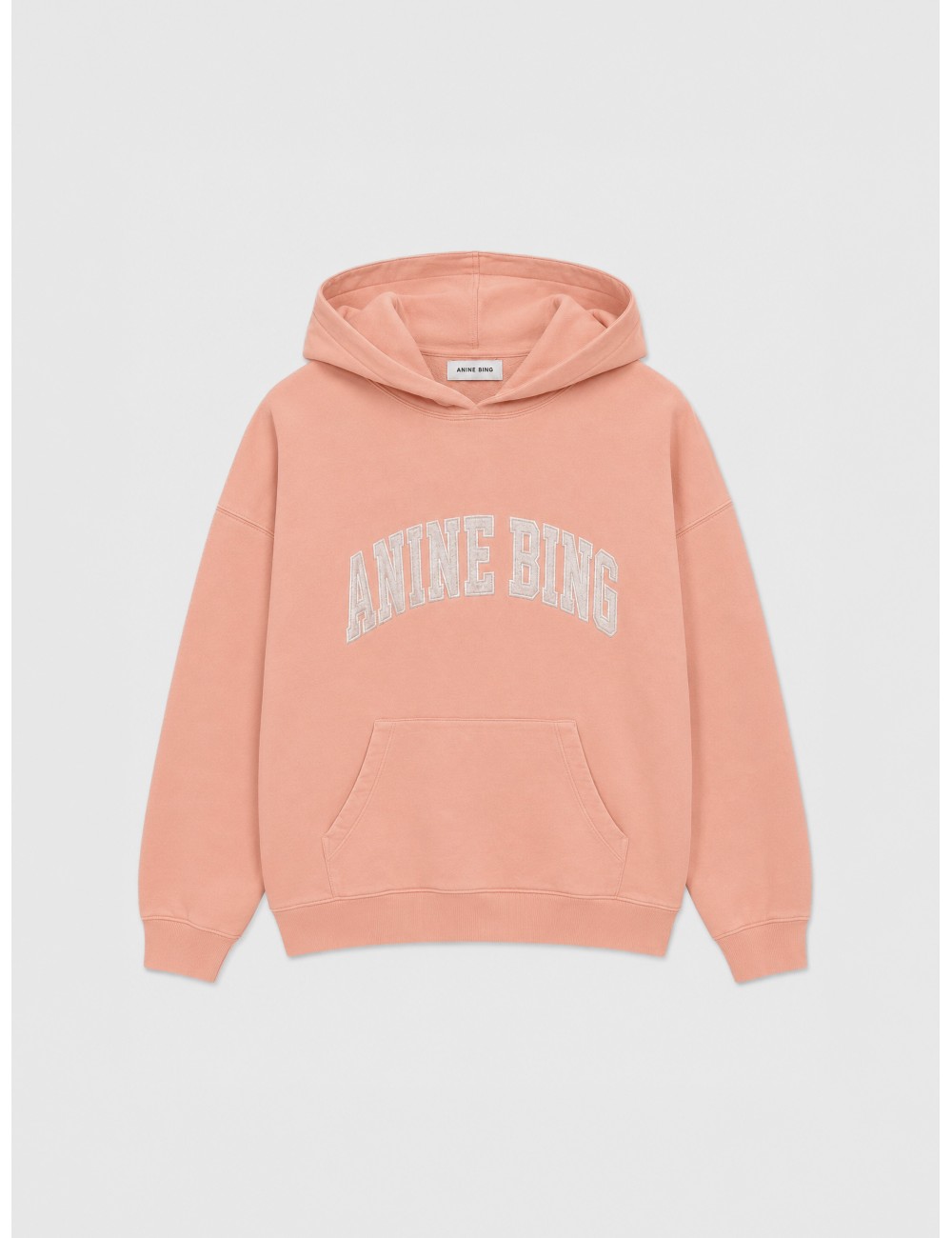 Sudadera con capucha rosa coral ANINE BING Harvey con capucha y bolsillo canguro