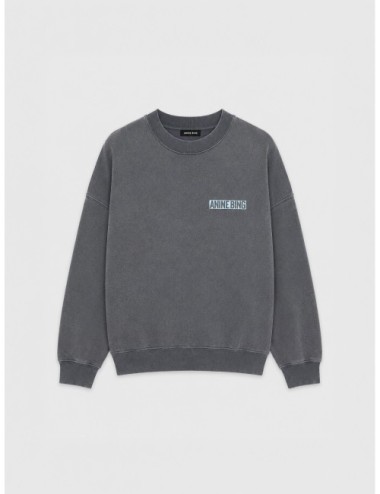Sudadera negro lavado ANINE BING Miles Palm con gráfica Palm