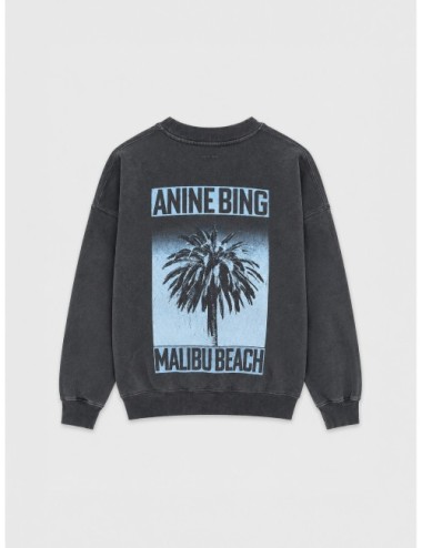 Sudadera negro lavado ANINE BING Miles Palm con gráfica Palm
