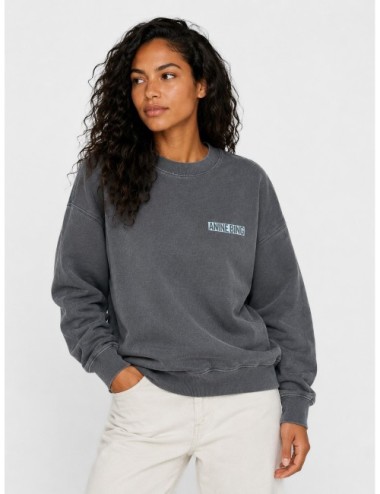 Sudadera negro lavado ANINE BING Miles Palm con gráfica Palm