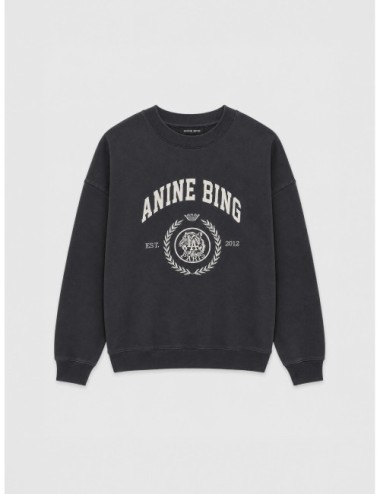 Sudadera negro vintage ANINE BING Collegiate con gráfica Collegiate
