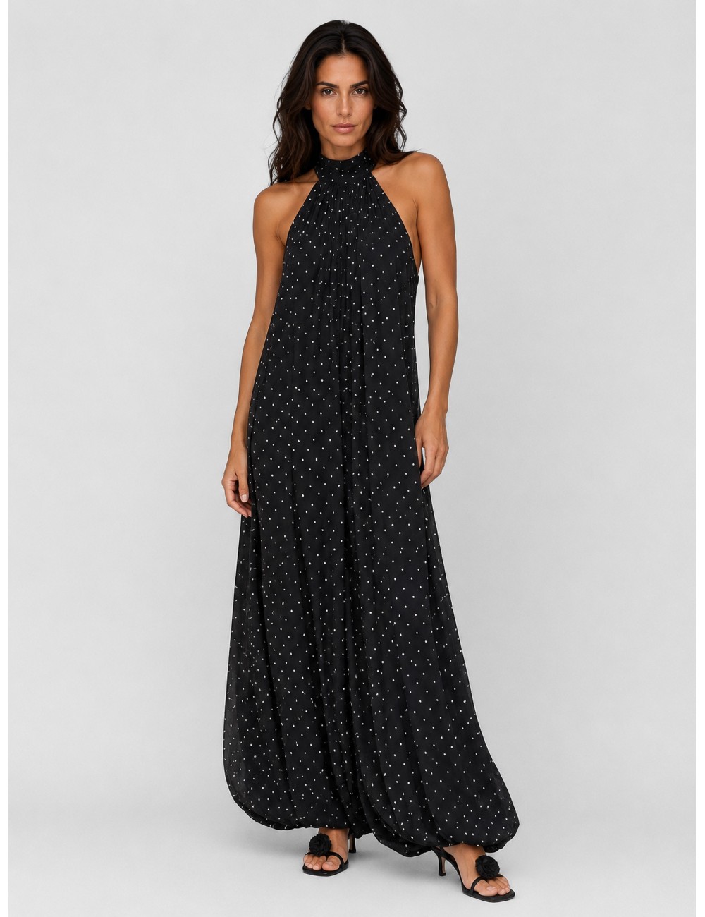 Vestido negro Rotate Chiffon Ballon con volumen