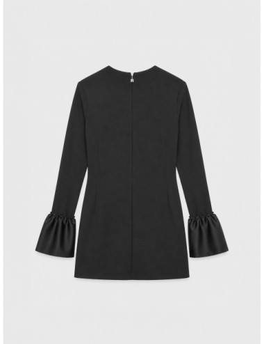 Vestido negro Rotate Frill con detalle de volante