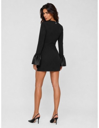 Vestido negro Rotate Frill con detalle de volante