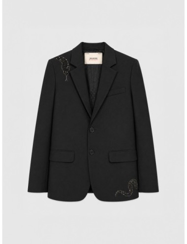Sobrecamisa negra Zadig Voltaire Strass Snake con brillo