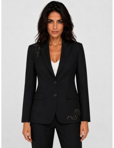 Sobrecamisa negra Zadig Voltaire Strass Snake con brillo