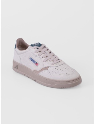 sneakers azul verdoso oscuro y gris Autry Medalist Low Man con puntera perforada y suela de goma vista lateral