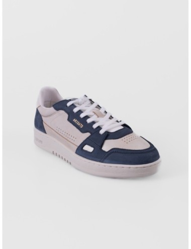 sneakers beige y azul Axel Arigato Dice Lo con paneles perforados y suela de goma vista lateral