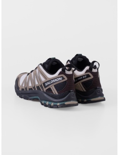 sneakers verde salvia vainilla y verde Salomon XA PRO 3D con quickLACE y 3D Advanced Chassis detalle de suela