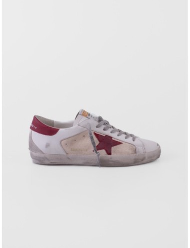 zapatillas Super Star Golden Goose beige y blanco vista lateral exterior