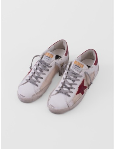 zapatillas Super Star Golden Goose beige y blanco vista frontal