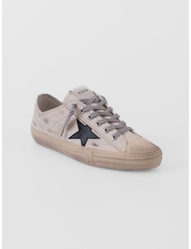 zapatillas V Star Golden Goose blanco roto y negro vista lateral interior