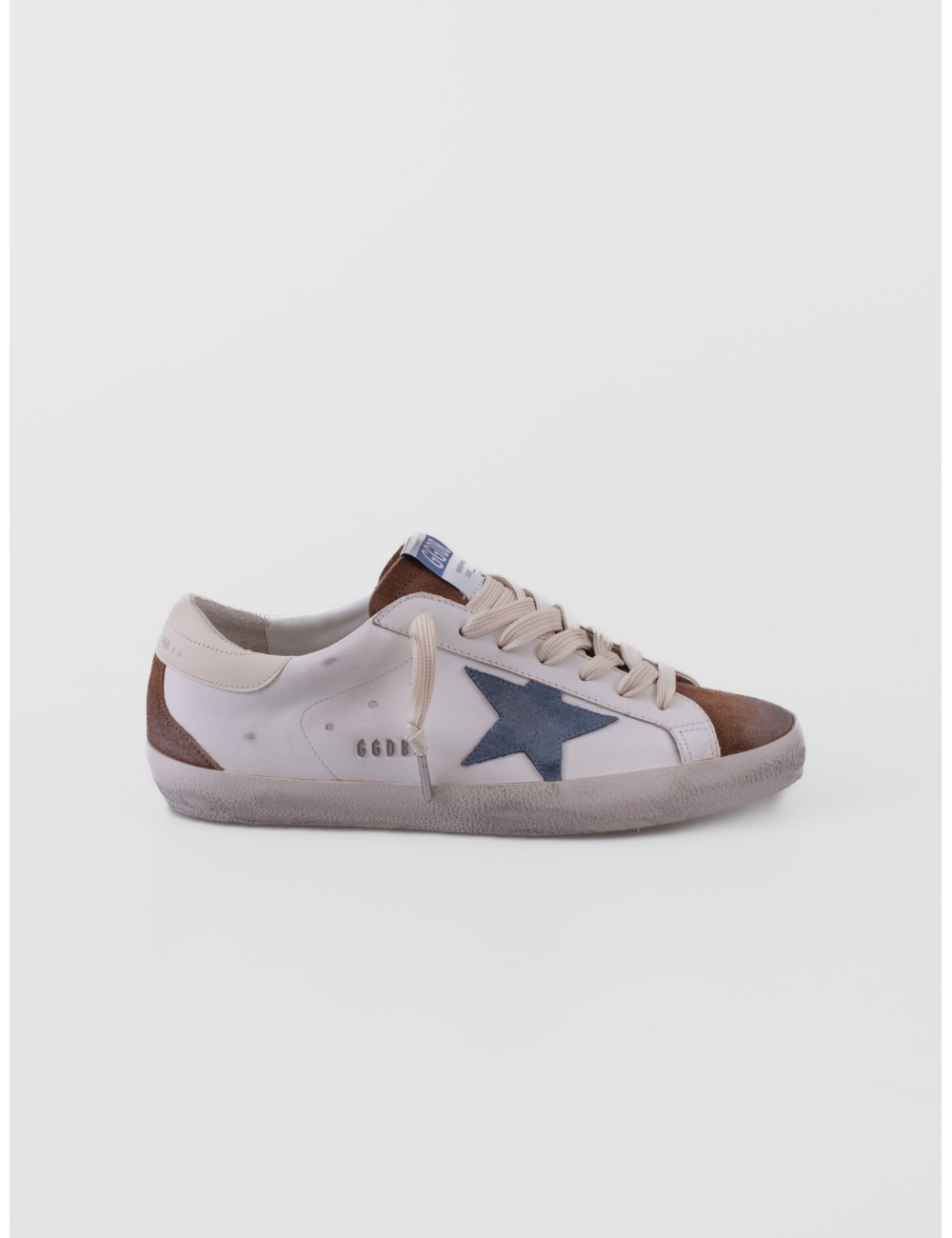 zapatillas Super Star Golden Goose azul denim vista lateral exterior
