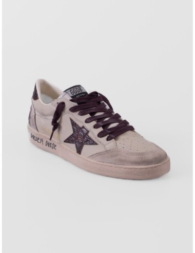 zapatillas Ball Star Golden Goose crema y gris vista lateral interior