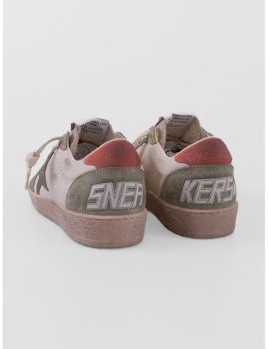 zapatillas Ball Star Golden Goose crema y verde salvia vista posterior