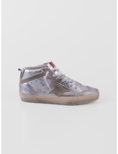 zapatillas Mid Star Golden Goose plata y topo vista lateral exterior