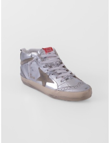 zapatillas Mid Star Golden Goose plata y topo vista lateral interior
